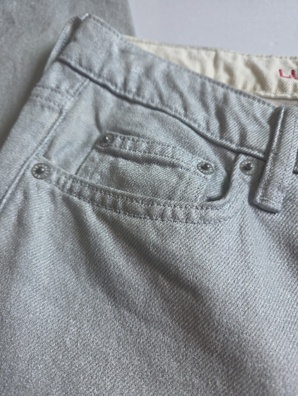 Lucky Brand Metallic Shimmer The Baggy Jeans - Picture 10 of 10